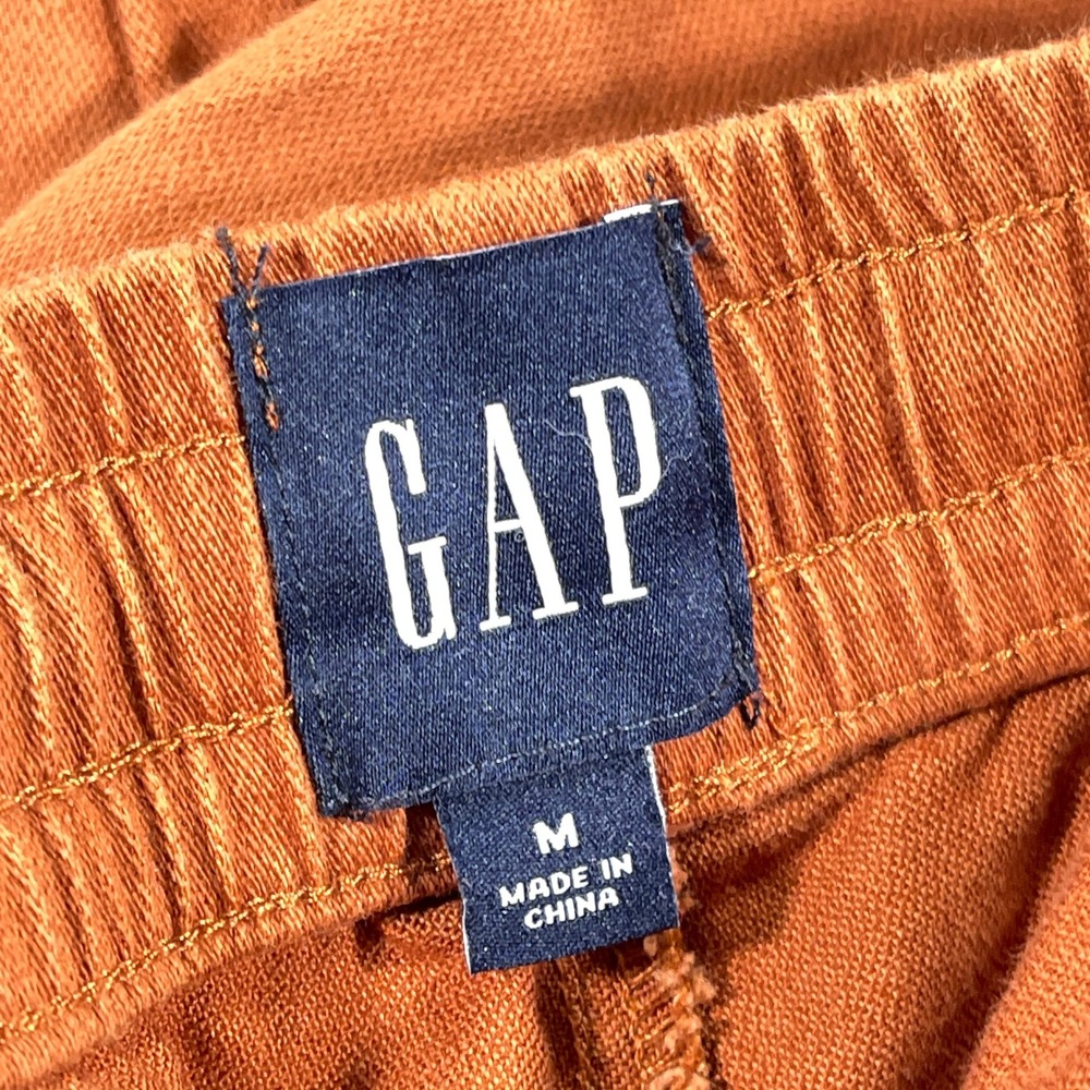 Gap Linen Blend Pants Womens Medium Orange Drawstring Elastic Waist Relaxed - Picture 8 of 11